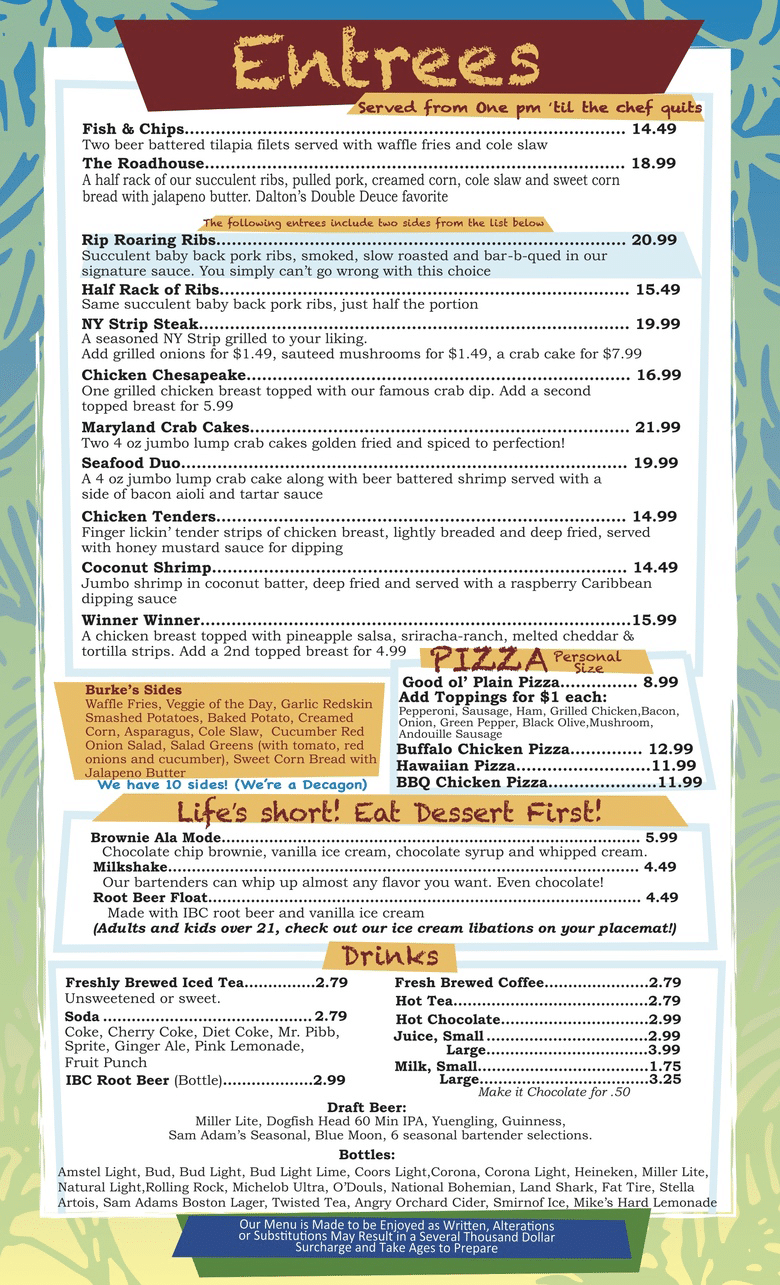 Brass Balls Saloon Menu (Updated June 2024)