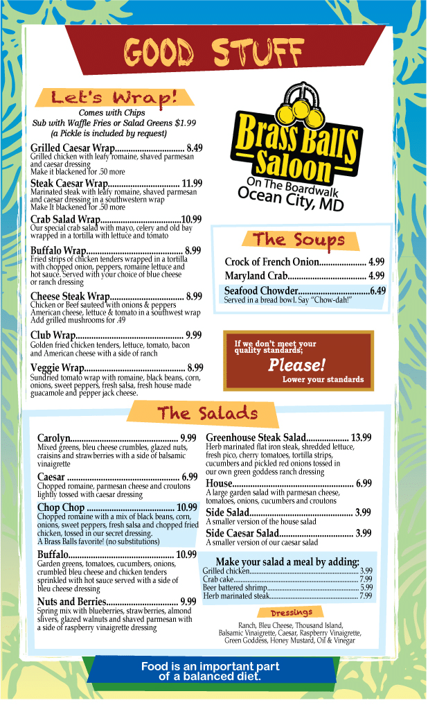 Brass Balls Saloon Menu (Updated October 2023)